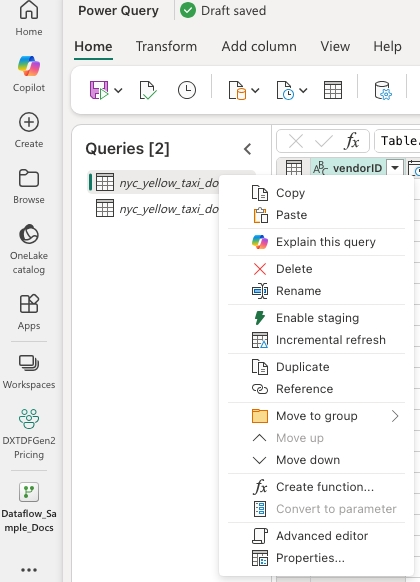 Снимок экрана: поток данных 2-го поколения с отключенным промежуточным режимом.