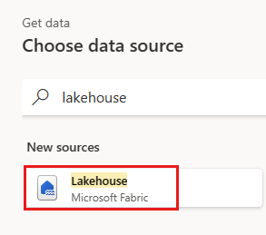 Снимок экрана: соединитель Lakehouse.