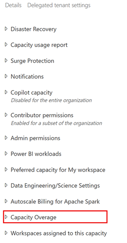 Снимок экрана: конфигурация превышения емкости с полем ограничения расходов.
