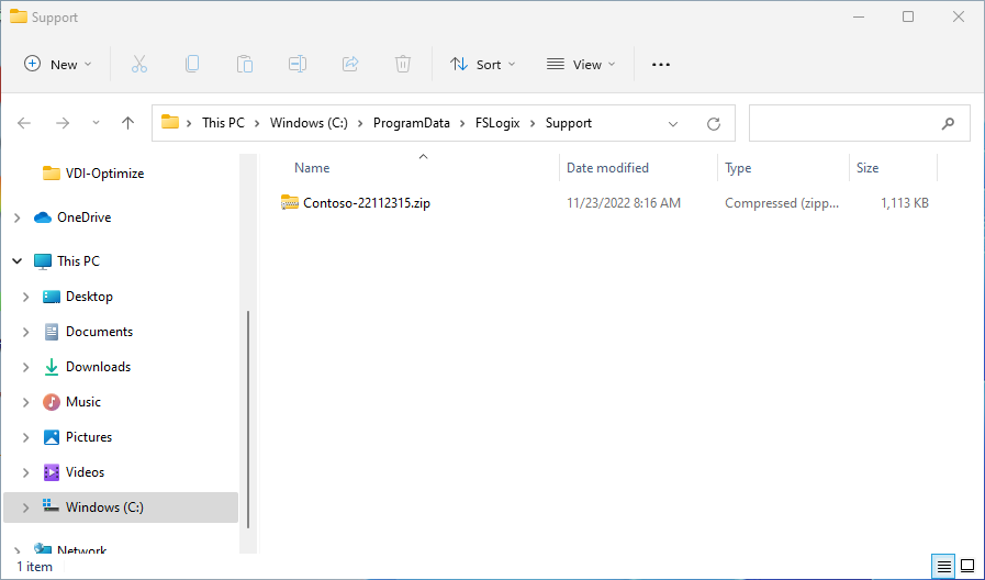 Создание ZIP-файла средством поддержки завершено