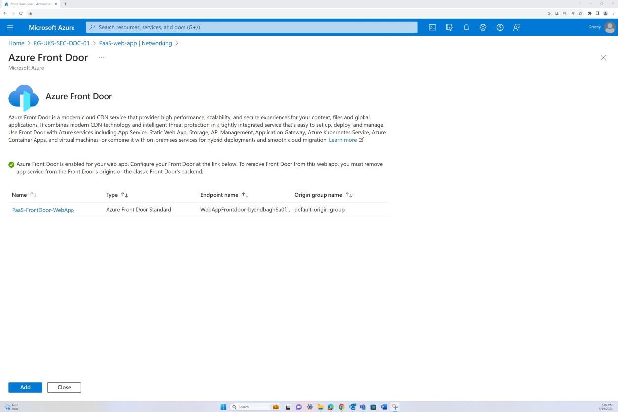 Azure общие сведения о сети Front Door для PaaS-web-app.