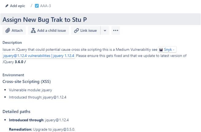 Jira ticket Assign New Bug Trak to Stu P. Включает описание проблемы, среду как межсайтовые скрипты, XSS