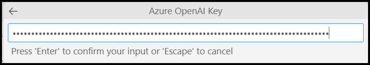 Enter Azure OpenAI key to authenticate