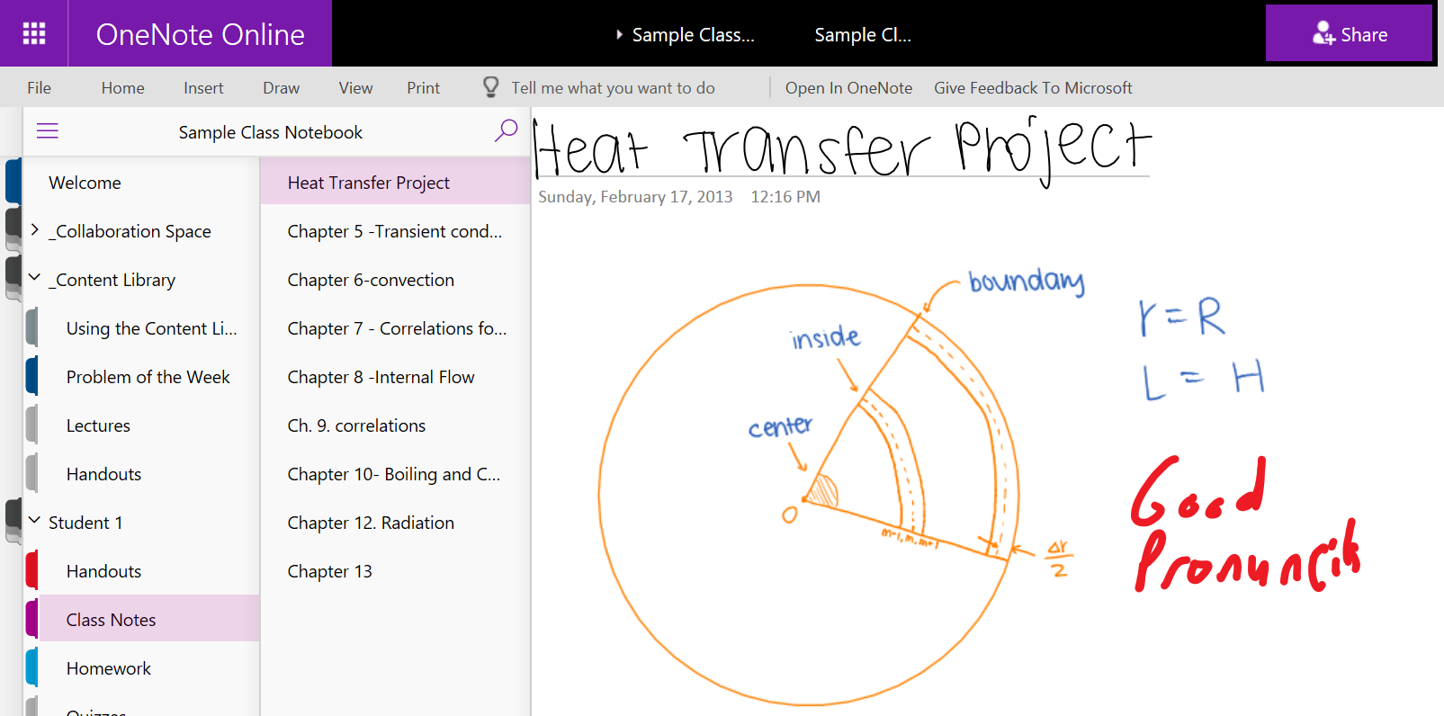 Настройка записных книжек OneNote для занятий.