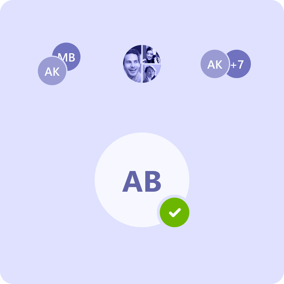 Схематическое изображение аватаров Teams.