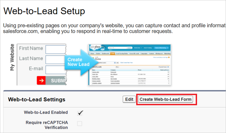 Настройка Salesforce Web-to-Lead