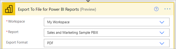 Снимок экрана: экспорт в файл для отчетов Power BI.