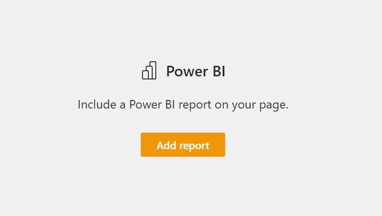 Снимок экрана диалогового окна нового отчета SharePoint с предложением включить отчет на странице и отображенной кнопкой добавления отчета.