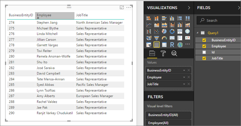 дизайн отчета Power BI Desktop с
