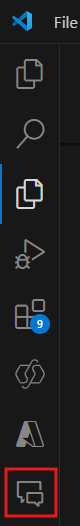 Снимок экрана значка чата Copilot в Visual Studio Code.