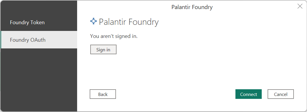 Снимок экрана аутентификации в Palantir Foundry.