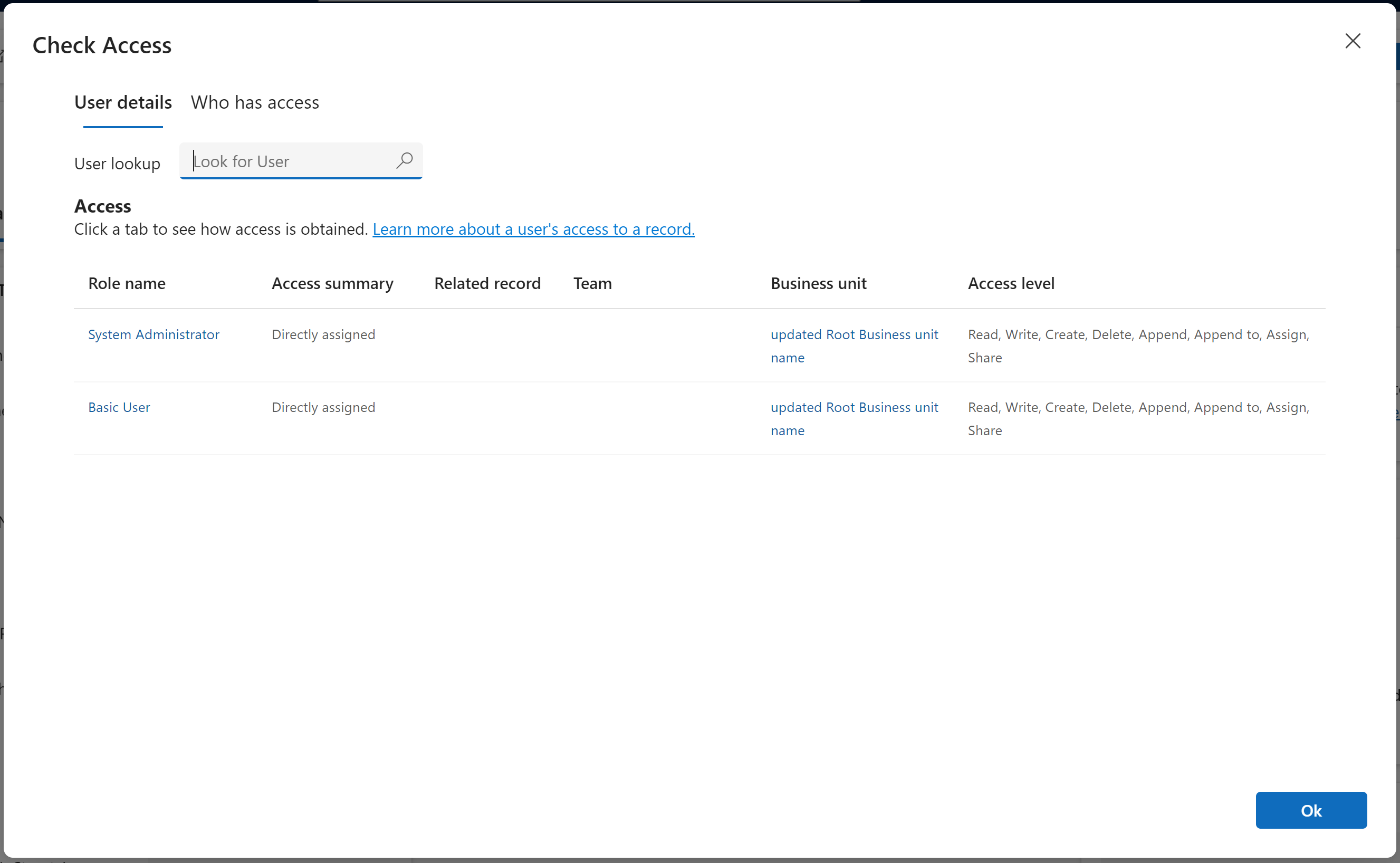 Снимок экрана с вашими сведениями о доступе.