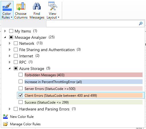 макет представления хранилища Azure