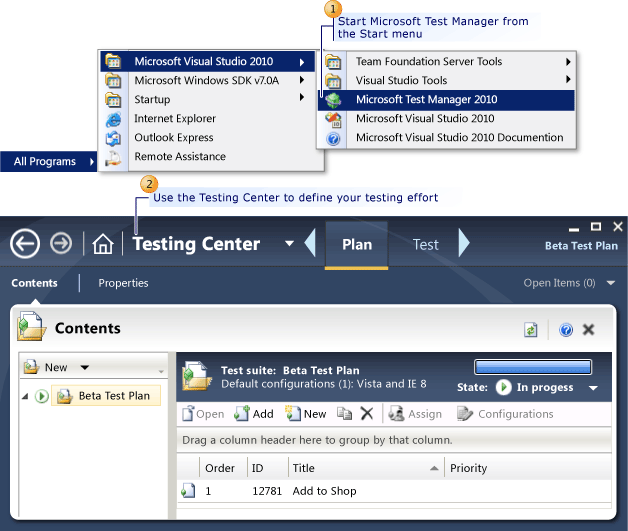 Start Microsoft Test Manager