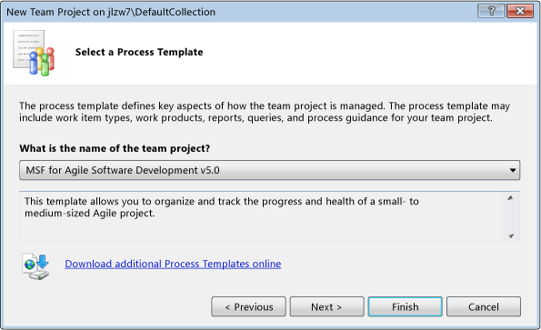 Select a process template