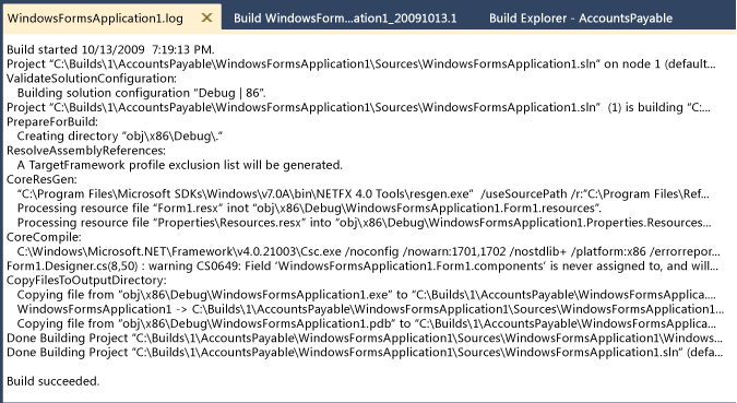 Build script from log file