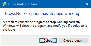 ThrowsNullExceptionError ThrowsNullExceptionError