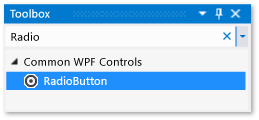 ExploreIDE-RadioButtonToolbox Toolbox window with RadioButton control selected
