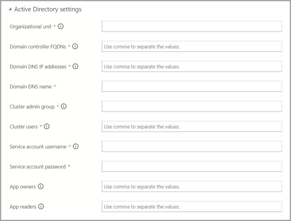 Параметры Active Directory