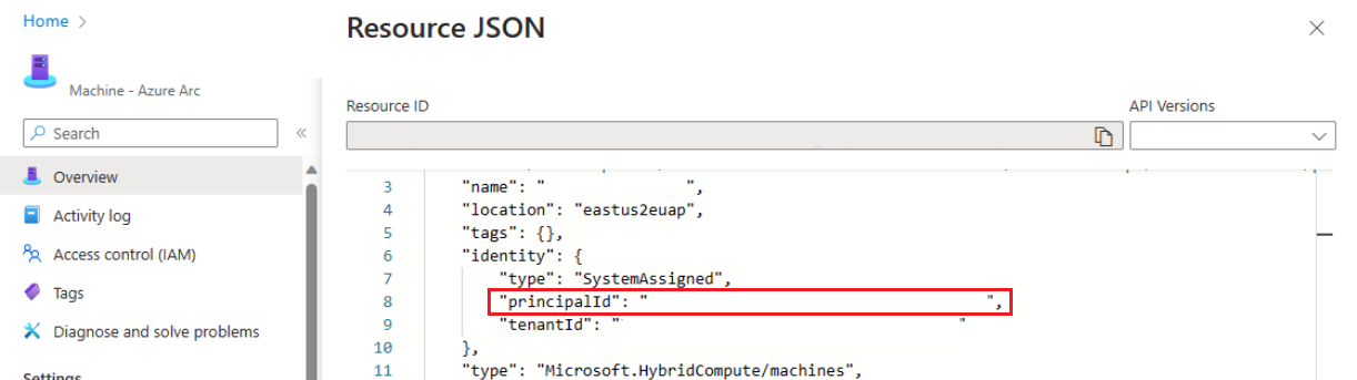Скриншот управления порталом в JSON представлении определения машины.