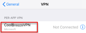 Снимок экрана, на котором показано, что созданный VPN не подключен.