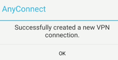 Снимок экрана: успешно создано VPN-подключение.