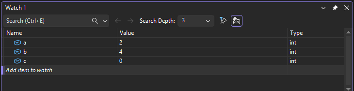 Снимок экрана: переменная в окне 