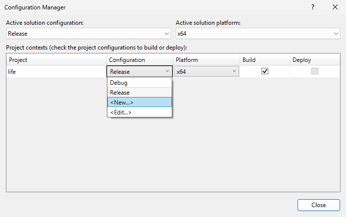 Снимок экрана: Configuration Manager.