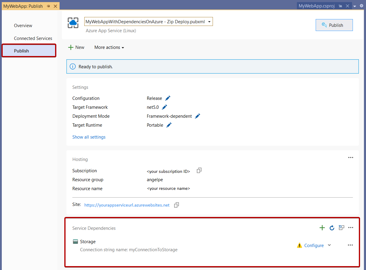 зависимости во время публикации