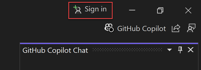 снимок экрана: значок входа в интегрированную среду разработки Visual Studio.