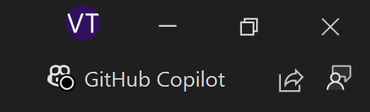Снимок экрана значка Copilot, когда Copilot недоступен.