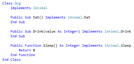 Screenshot результирующего класса - Visual Basic.