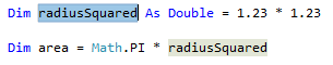 Screenshot выделенного кода— Visual Basic.