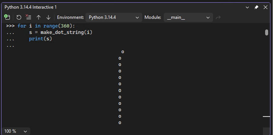 Снимок экрана: вставка нескольких строк кода в интерактивное окно в Visual Studio.