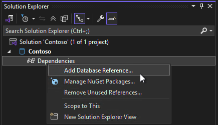 Добавление ссылки на базу данных в стиле SDK в SQL Server Data Tools