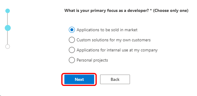 Выбор фокуса разработчика Microsoft 365