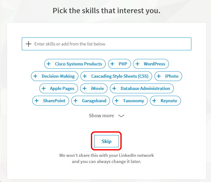 Снимок экрана навыков LinkedIn Learning