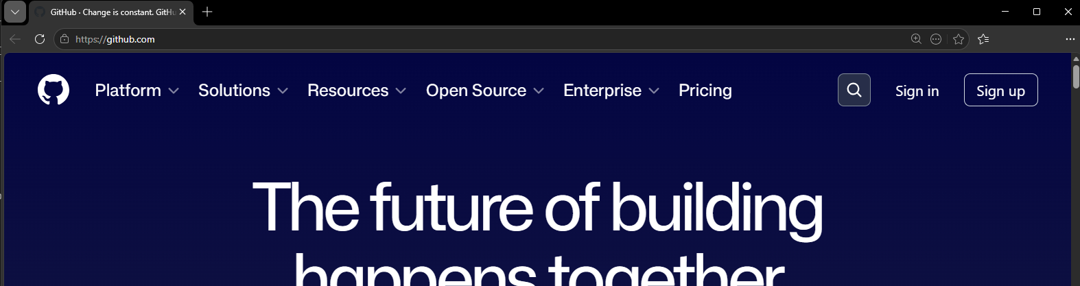 Скриншот страницы регистрации в GitHub.