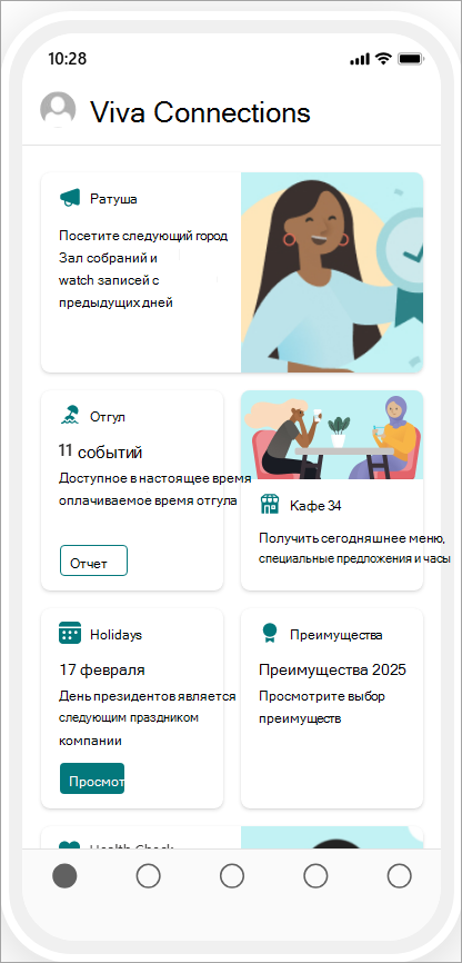 Снимок экрана: предварительная версия для мобильных устройств, на которой показана целевая аудитория для общих пользователей.