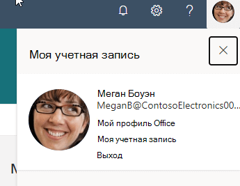  Снимок экрана: изображение профиля Microsoft 365.