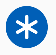 Синий InfoBadge с символом звездочки