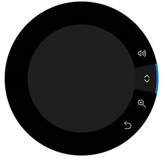 снимок экрана экранного меню Surface Dial.
