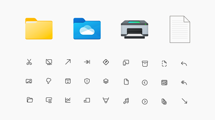 Изображение набора значков Windows.
