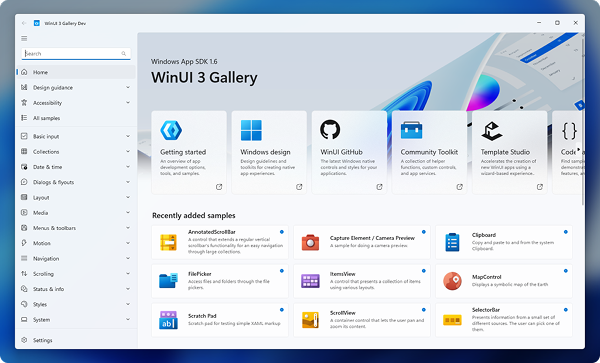 Изображение заголовка для коллекции WinUI 3