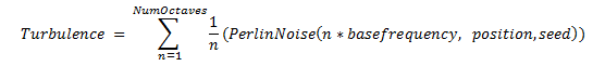 снимок экрана, на котором показана функция турбулентности, используемая для создания растрового изображения.