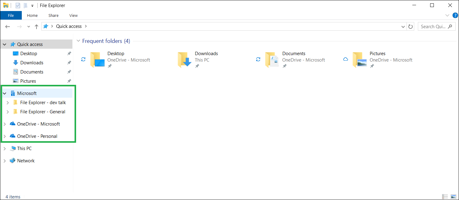 Пример корневой записи синхронизации в Проводнике Windows