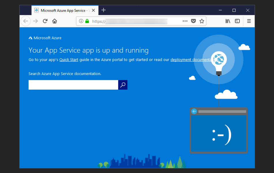 Служба приложений Azure снимок экрана