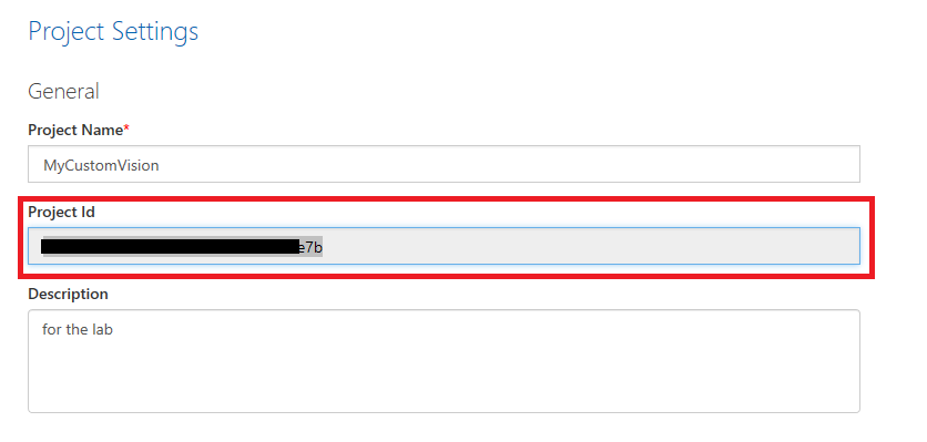 Копирование идентификатора проекта