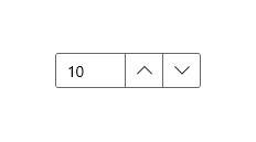 NumberBox с кнопкой со стрелкой вниз и кнопкой со стрелкой вверх рядом с ней.