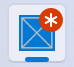 A taskbar icon with a red circle that has an asterisk in it.